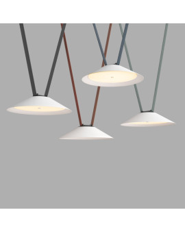 DK5565-WH+BK Cветильник для трека-ремня Belty, серия Flow, со светодиодом, D300*H71мм, 48V DC, 12W, RA90, 120°, 3000K, IP20, белый с черным, алюминий