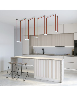 DK5570-WB Cветильник для трека-ремня Belty, серия Grill, со светодиодом, L323*W40*H45мм, 48V DC, 12W, RA90, 24°, 4000K, IP20, белый с черным, алюминий