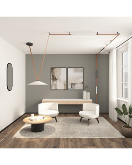 DK5574-WH Cветильник для трека-ремня Belty, серия Linear, со светодиодом, L323*W40*H45мм, 48V DC, 12W, RA90, 120°, 4000K, IP20, белый, алюминий