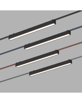 DK5576-BK Cветильник для трека-ремня Belty, серия Linear, со светодиодом, L642*W40*H45мм, 48V DC, 24W, RA90, 120°, 4000K, IP20, черный, алюминий