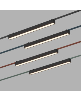 DK5577-BK Cветильник для трека-ремня Belty, серия Linear, со светодиодом, L642*W40*H45мм, 48V DC, 24W, RA90, 120°, 3000K, IP20, черный, алюминий