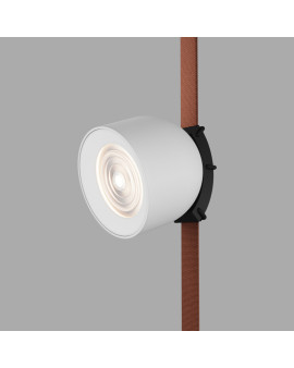 DK5640-WH+BK Поворотный светильник для трека-ремня Belty Smart, серия Spot, со светодиодом, D100*H107мм, 48V DC, 12W, RA90, 38°, 2700-6000K, IP20, белый с черным, алюминий