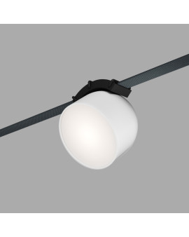 DK5642-WH+BK Поворотный светильник для трека-ремня Belty Smart, серия Spot, со светодиодом, D100*H107мм, 48V DC, 12W, RA90, 120°, 3000-5700K, IP20, белый с черным, алюминий