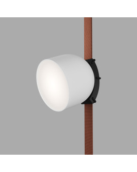 DK5642-WH+BK Поворотный светильник для трека-ремня Belty Smart, серия Spot, со светодиодом, D100*H107мм, 48V DC, 12W, RA90, 120°, 3000-5700K, IP20, белый с черным, алюминий
