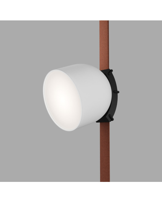 DK5642-WH+BK Поворотный светильник для трека-ремня Belty Smart, серия Spot, со светодиодом, D100*H107мм, 48V DC, 12W, RA90, 120°, 3000-5700K, IP20, белый с черным, алюминий