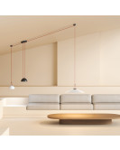 DK5664-WH+BK Cветильник для трека-ремня Belty Smart, серия Flow, со светодиодом, D300*H71мм, 48V DC, 20W, RA90, 120°, 2700-6500K, IP20, белый с черным, алюминий