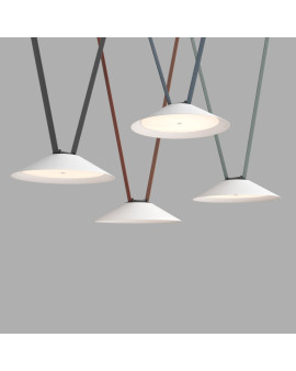 DK5664-WH+BK Cветильник для трека-ремня Belty Smart, серия Flow, со светодиодом, D300*H71мм, 48V DC, 20W, RA90, 120°, 2700-6500K, IP20, белый с черным, алюминий