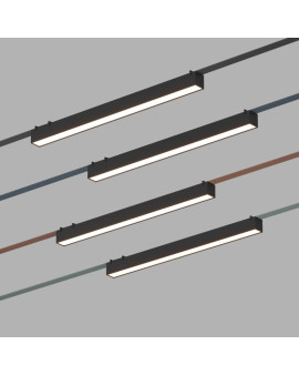 DK5676-BK Cветильник для трека-ремня Belty Smart, серия Linear, со светодиодом, L642*W40*H45мм, 48V DC, 24W, RA90, 120°, 2700-6500K, IP20, черный, алюминий