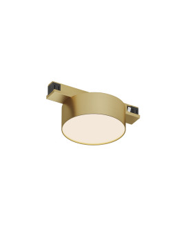 DK5761-SB Светильник для трека SHINE FLOW со светодиодом, D74*H28, 48V DC, 6W, RA?90, 3000K, IP20, сатинированная латунь, алюминий