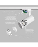 DK6452-WH Трековый светильник SOLID KOPER, 135мм, d60, 220V, LED 4000K, 15W, IP20, белый, алюминий