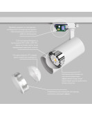 DK6453-WH Трековый светильник SOLID KOPER, 145мм, d70, 220V, LED 3000K, 24W, IP20, белый, алюминий