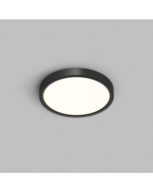DK6520-BK Накладной светильник THIN, IP40, 18W, 3000K/4000K/6500K, переключатель цветовой температуры на корпусе, черный, полимер
