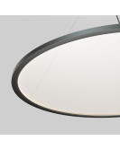 Подвесной светильник горизонтальный VEIL, 80 Вт, ?1000?В1500 мм, LED 2700-6000K, IP20, пульт Д/У (в комплекте), черный, алюминий, акрил