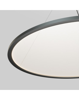 Подвесной светильник горизонтальный VEIL, 80 Вт, ?1000?В1500 мм, LED 2700-6000K, IP20, пульт Д/У (в комплекте), черный, алюминий, акрил