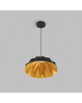Светильник подвесной ORIGAMI, 20 Вт, 3000К, ?560x1500 мм, металл+акрил, черный + матовое золото