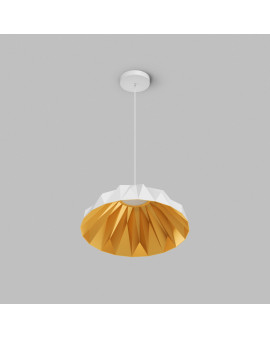Светильник подвесной ORIGAMI, 20 Вт, 3000К, ?560x1500 мм, металл+акрил, белый + матовое золото