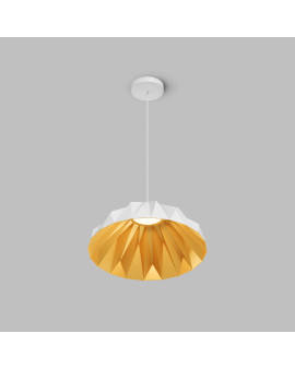 Светильник подвесной ORIGAMI, 20 Вт, 3000К, ?560x1500 мм, металл+акрил, белый + матовое золото