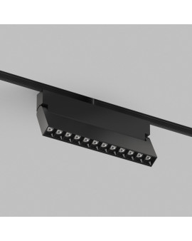 Светильник трековый GRILL поворотный 12W CRI90 24° 600лм 48V черный 3CCT+SMART DIP SWITH