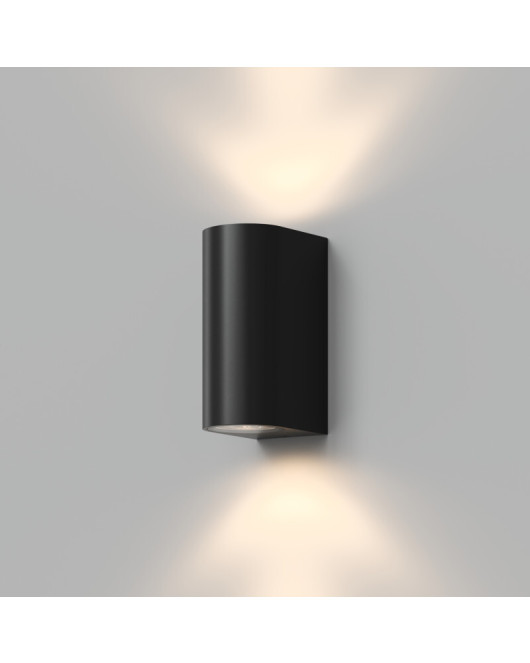 DK9791-BK Настенный уличный светильник NARVIK, IP44, 2хGU10 LED, до 15 Вт, черный, алюминий