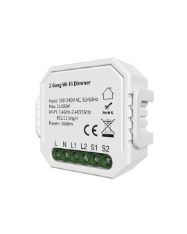 RL1004-DM/1 Двухканальное Wi-Fi реле-диммер 2 x 100 Вт