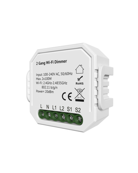 RL1004-DM/1 Двухканальное Wi-Fi реле-диммер 2 x 100 Вт RL1004-DM/1 Двухканальное Wi-Fi реле-диммер 2 x 100 Вт
