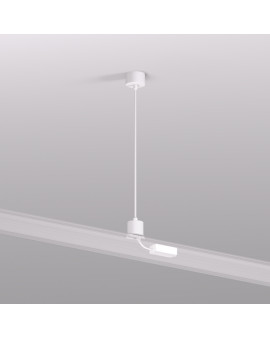 TR2124-WH Подвод питания для подвесного монтажа трека SMART BASE, АС 220-240V, IP20, 5м, белый, алюминий