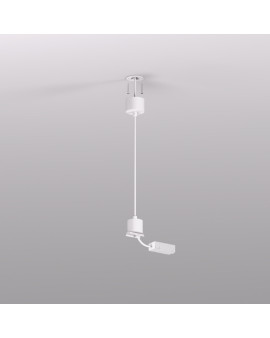TR2124-WH Подвод питания для подвесного монтажа трека SMART BASE, АС 220-240V, IP20, 5м, белый, алюминий
