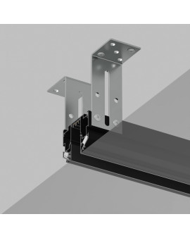 Шинопровод SMART SLIM ONE, 2м, для натяжных потолков (под гарпун), 220В AC, IP20, чёрный, алюминий