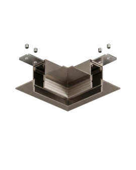 Угловой элемент трека HIDE SHINE PRIME для ГКЛ 12,5мм потолок-потолок 90° 48V DC Темный никель алюми