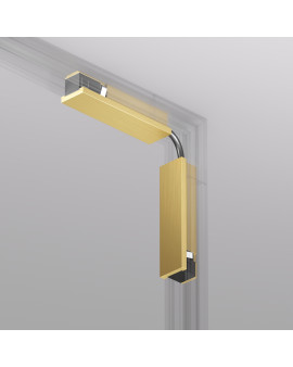 TR5724-SB Электрический коннектор для трека SHINE BASE 90° стена-потолок с поворотом трека под произвольным углом, сатинированная латунь, алюминий